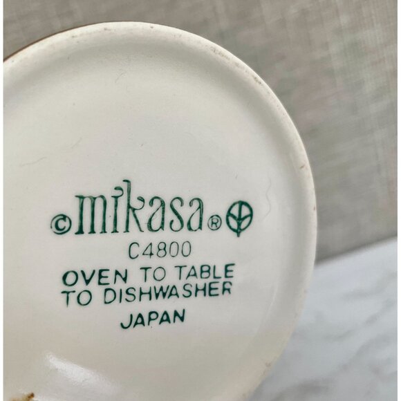 Vintage Mikasa Stoneware Creamer and Gravy Boat Mocha Brown Midcentury modern. - Picture 5 of 9